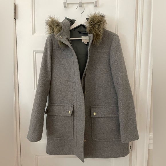 J. Crew Vail Parka in Heather Grey size 4 - Picture 1 of 4